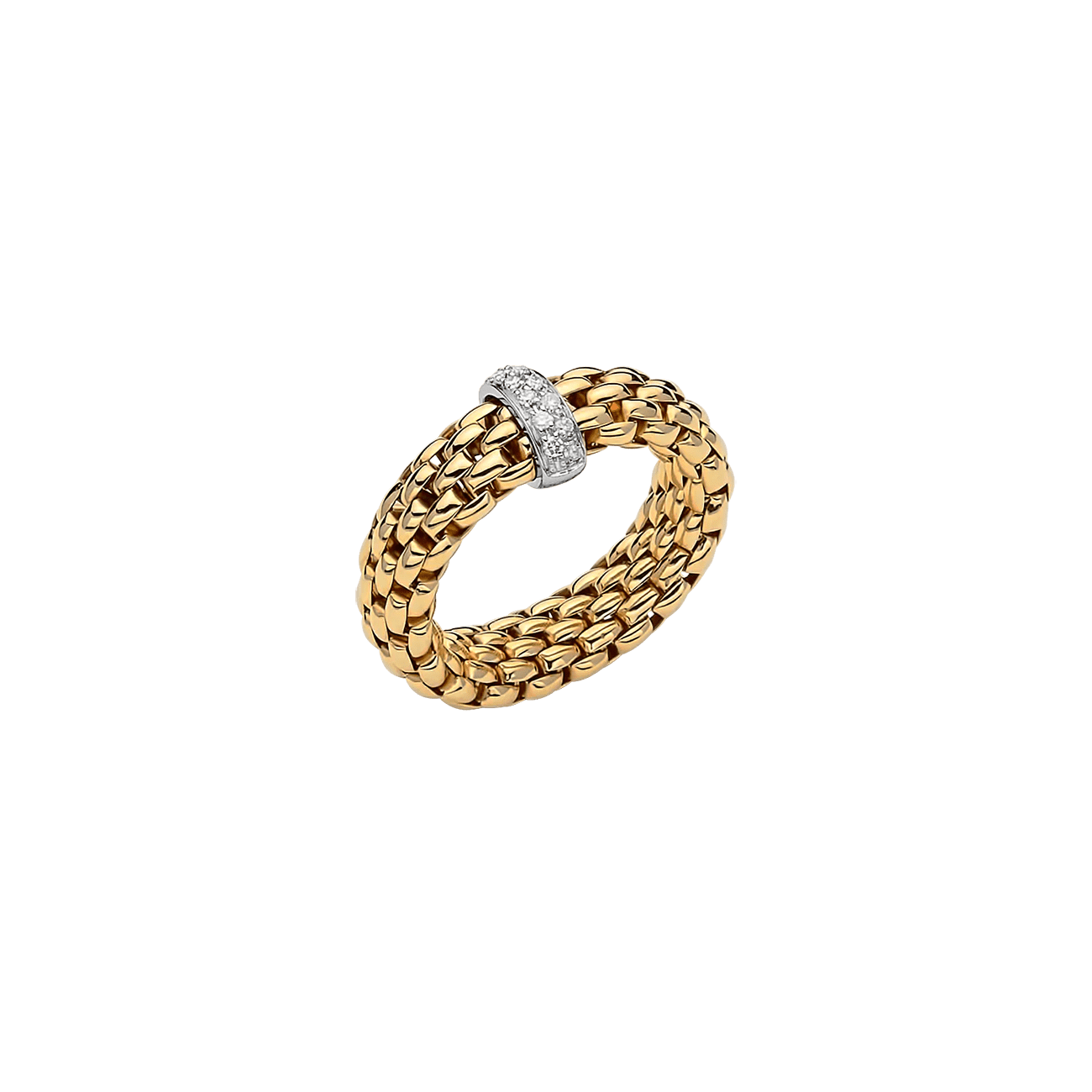 Brillantring 0,10 ct 750er Gold bicolor Flexit